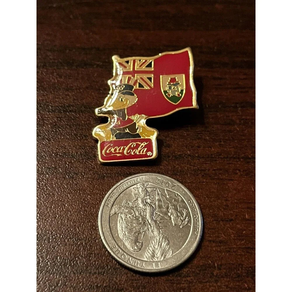 Vintage 1984 Los Angeles Olympics Coca Cola Sam Eagle Bermuda‎ Flag Lapel Pin